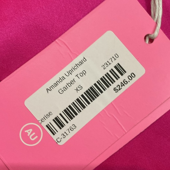 NWT Amanda Uprichard 100% silk pink balloon sleeve blouse size extra small - Picture 3 of 8